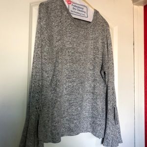 Purple Snow bell sleeve sweater